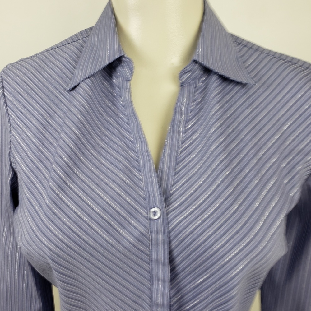 Fashion Bug Top size Small Purple Stripe - Picture 2 of 6